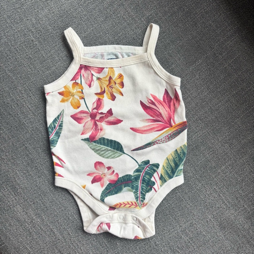 Old Navy Floral Kids Bodysuit - Pink, Yellow, Green